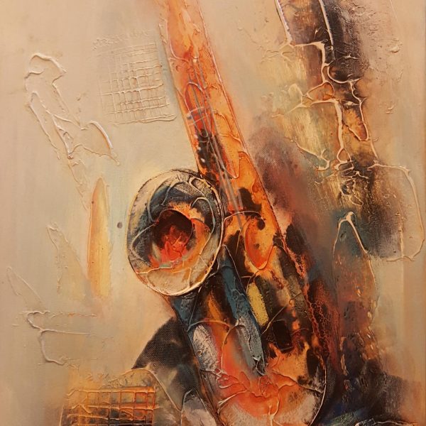 Artistic acrylic painting Jazz & Print on canvas on paper - Digital files