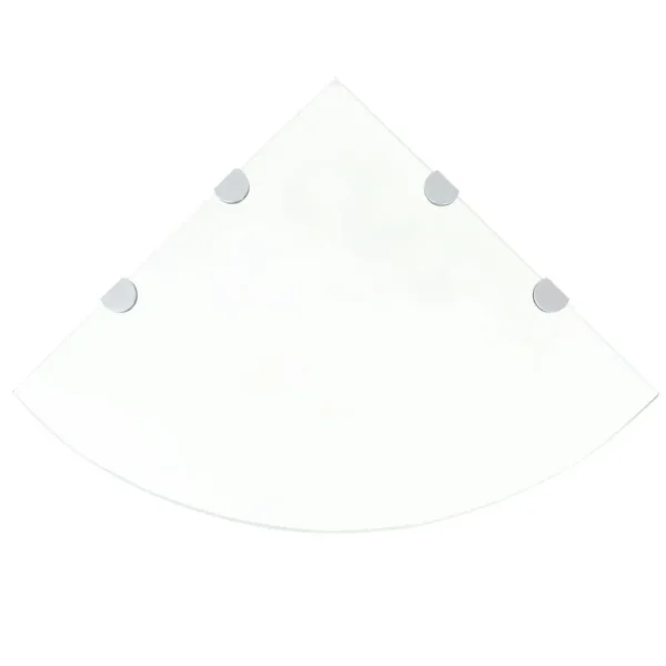 vidaXL Corner Shelf with Chrome Supports Glass Clear 17.7"x17.7"