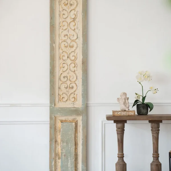 14" x 78.5" Large Wooden Rectangle Hanging Panel, Decorative Wall Sculpture, Carved Wall Art